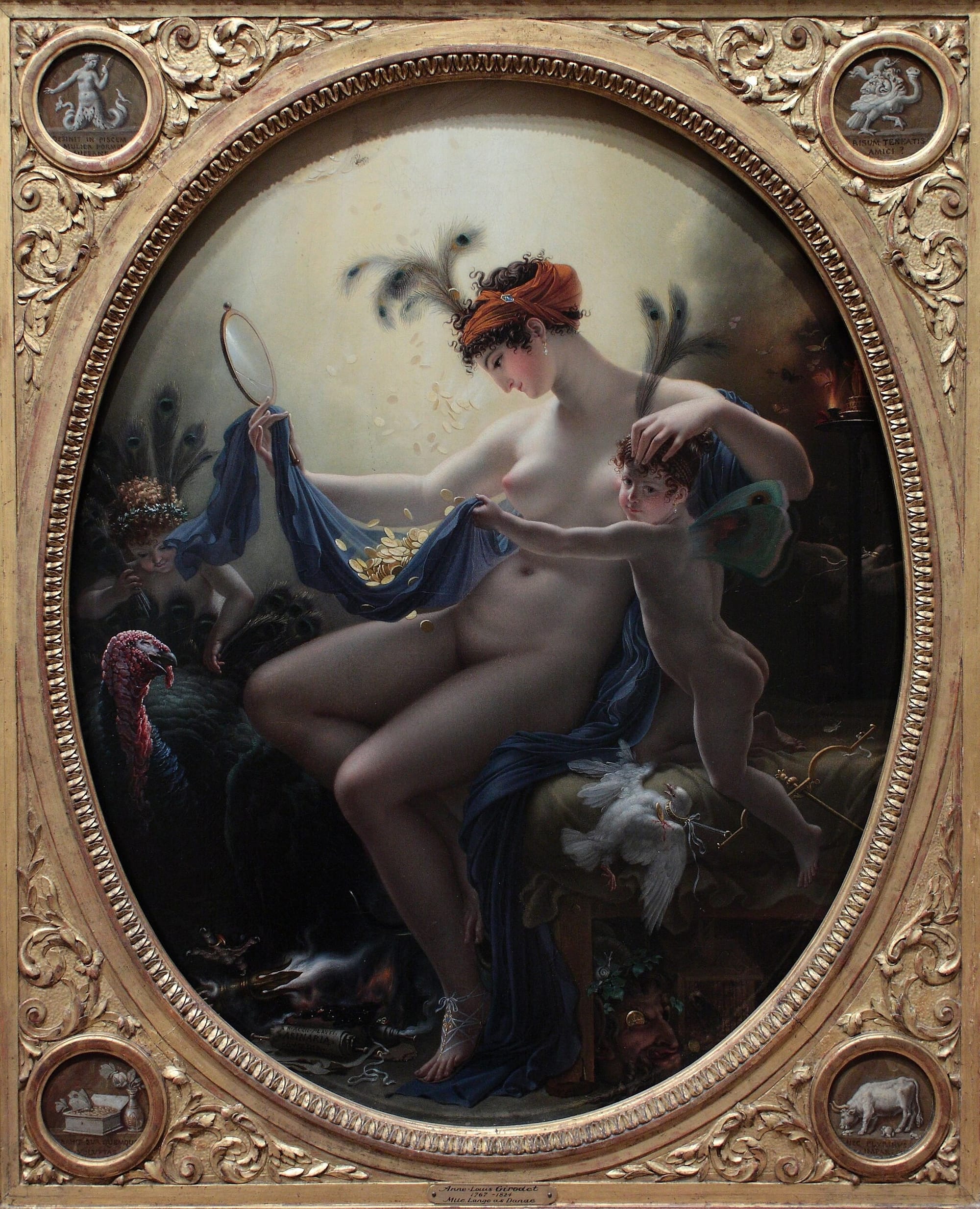 Портрет мадемуазель. Ланге в роли Даная , 1799, Анн-Луи Жироде де Русси-Триозон. Холст, масло, 23 3/4 x 19 1/8 дюйма. Институт искусств Миннеаполиса,